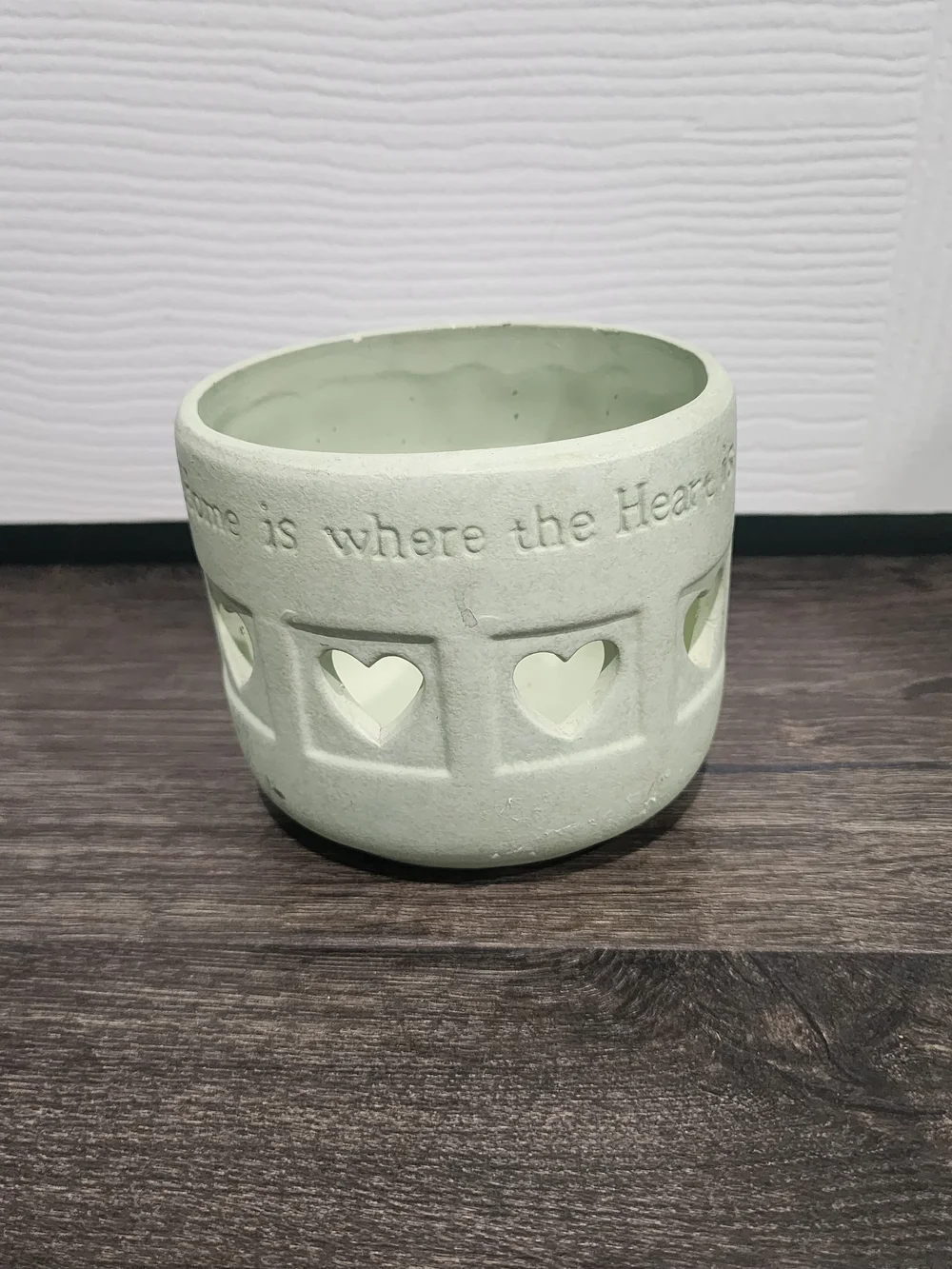 Homemakers Idea Co Green Votive Candle Holder Heart Cutouts
